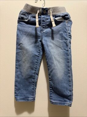GAP Light Blue Knit-Waist Denim Pants for Kids